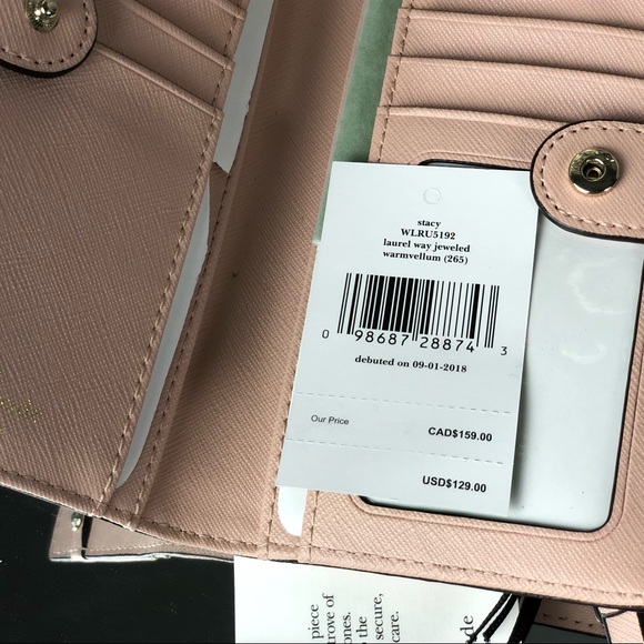 Kate Spade Stacy Laurel Way Jeweled Bow Wallet - Picture 8 of 8